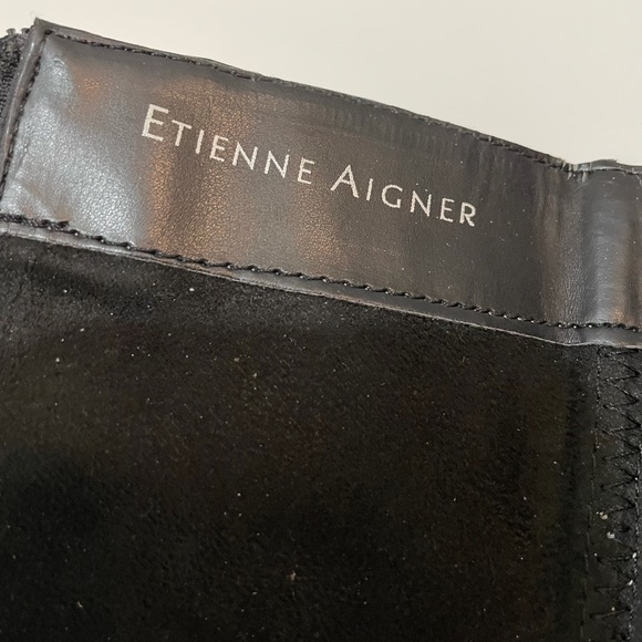 Etienne Aigner Black Leather Ryder Boots EUC - Picture 11 of 15